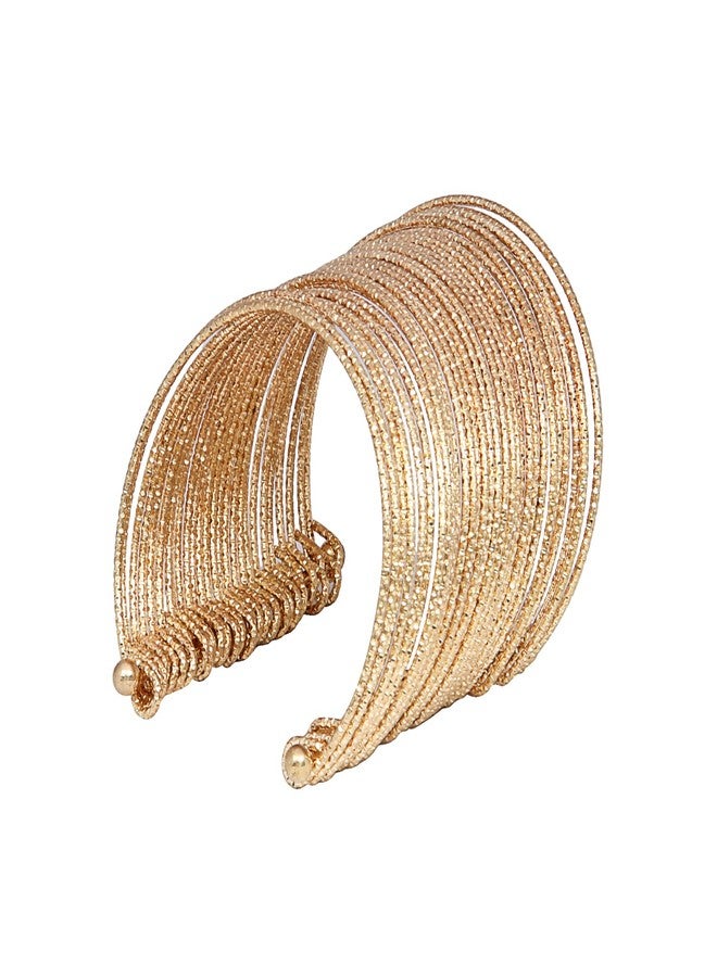 EMBROCO Fashion Latest Stylish Multilayer Gold Plated Bangle Bracelet for Women and Girls