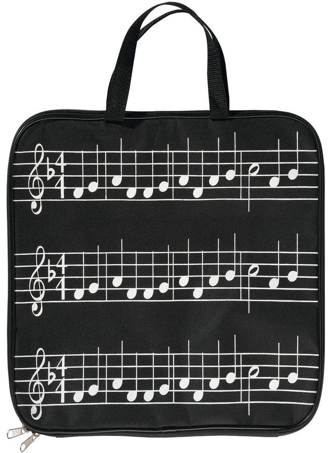 Miles Kimball Musical Note Tote Bag with Zipper, Sheet Music Briefcase, Black - Image 1