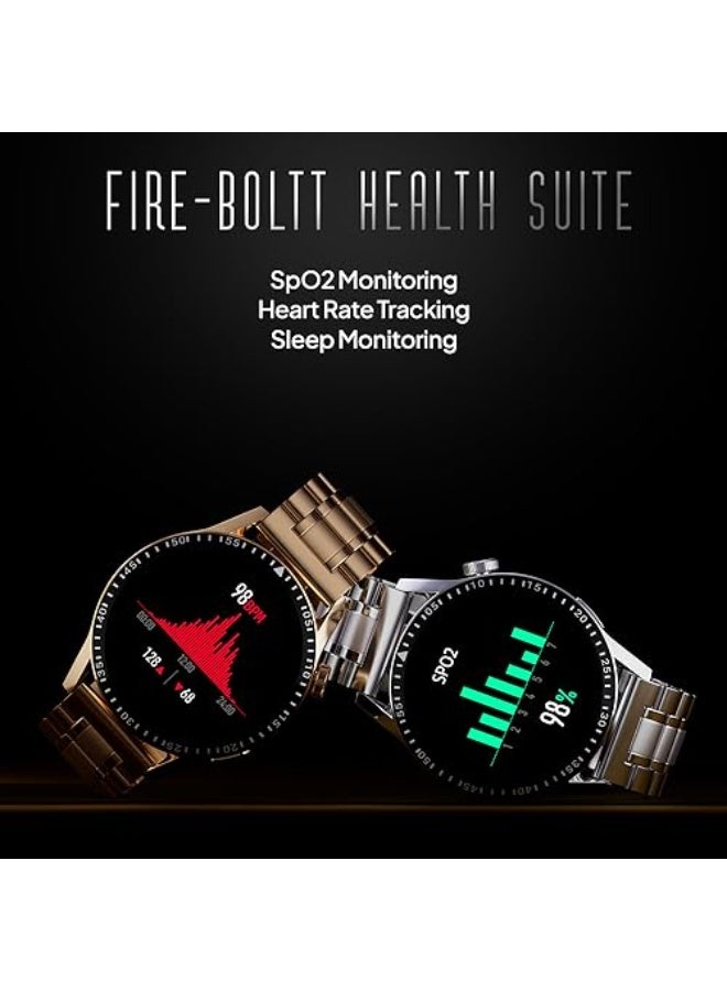 Fire-Boltt Ultimate 35.3mm (1.39) Stainless Steel Luxury Bluetooth Calling, 120+ Sports Smartwatch  (Black Strap, Free Size) - Image 4