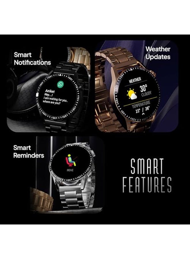 Fire-Boltt Ultimate 35.3mm (1.39) Stainless Steel Luxury Bluetooth Calling, 120+ Sports Smartwatch  (Black Strap, Free Size) - Image 5