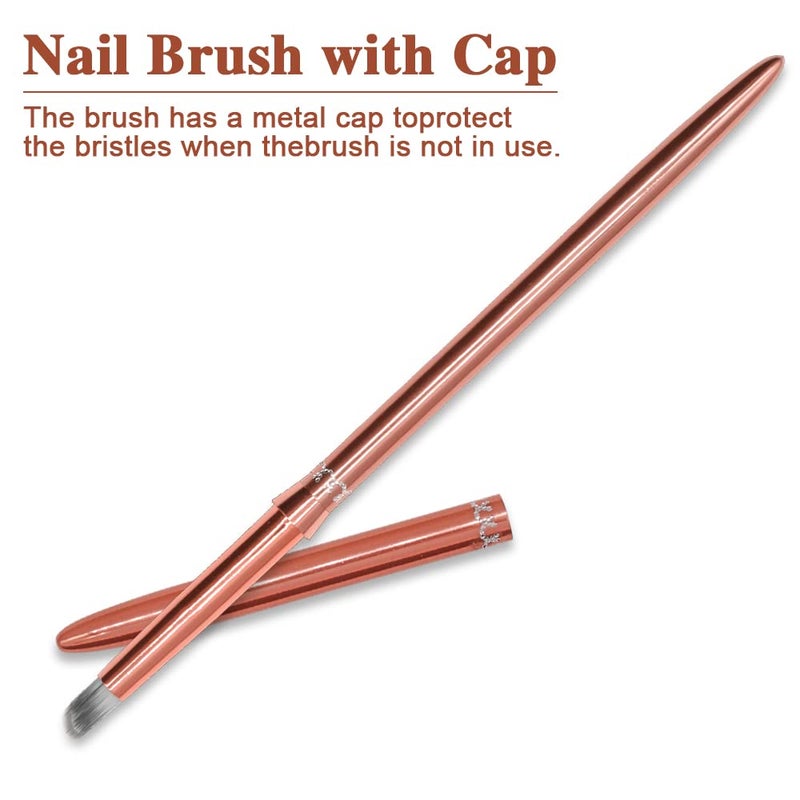 SILPECWEE 1pc Kolinsky Ombre Nail Brush Acrylic Nail Art Brushes Rose Gold Nail Pen Nail Design Brush Nail Polish Brushes Ombre Brush for Gel Nails Manicure Brush Nail Art Tools - Image 3