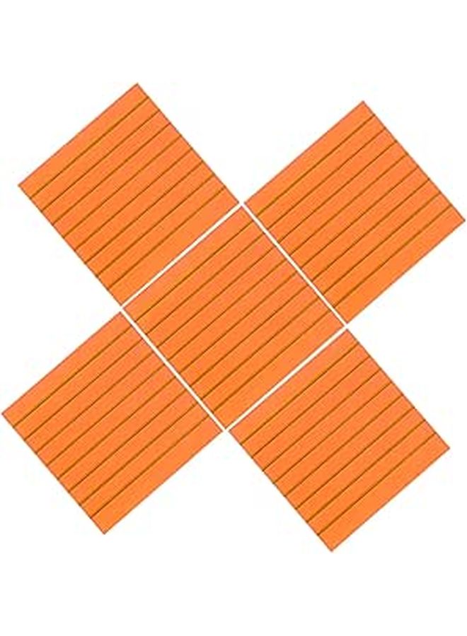 Translucent Orange Memo Pads 5 Pack Portable Removable Adhesive Note Stickers for Home Office School - Image 1