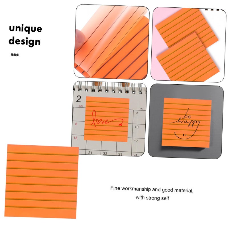 Translucent Orange Memo Pads 5 Pack Portable Removable Adhesive Note Stickers for Home Office School - Image 5