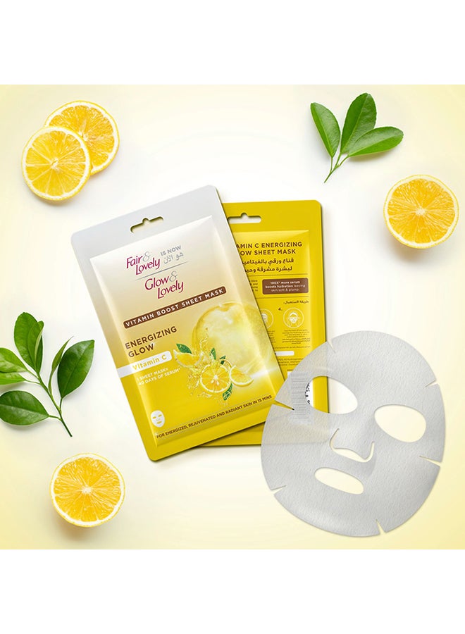 Glow & Lovely Boost Sheet Mask For Rejuvinated Radiant Skin Energizing Glow 20g - Image 4