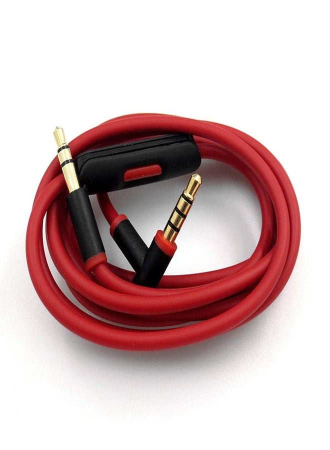 cipher Replacement Audio Cable Cord Wire,Compatible with Beats Headphones Studio Solo Pro Detox Mixr Executive Pill with in Line Mic and Control (Black Red) - Image 4