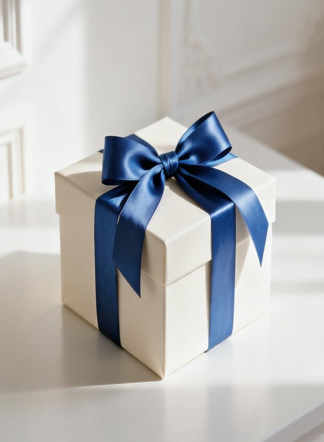 NESCCI 100 Yards Ribbon,1-1/2 Inch Dark Blue Satin Ribbon,Single Face Satin Ribbons,Perfect for Gift Wrapping,Wedding Decoration,Handmade Bows, Wrapping Bouquet and More - Image 3