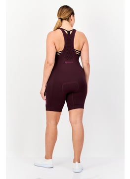 Adidas Women Sportswear Fit Sleeveless Training Playsuit, Dark Burgundy  - Image 3