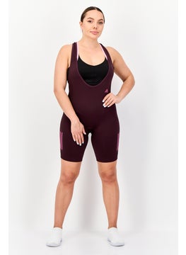 Adidas Women Sportswear Fit Sleeveless Training Playsuit, Dark Burgundy  - Image 1