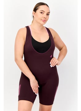 Adidas Women Sportswear Fit Sleeveless Training Playsuit, Dark Burgundy  - Image 2