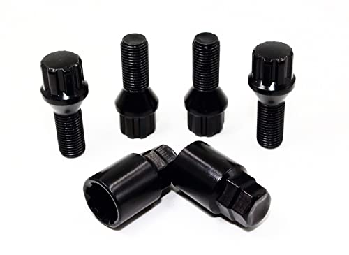 Veritek Performance Set of 4 Veritek 14x15mm Black Wheel Bolt Locks for Aftermarket Custom Wheels Only Conical Seat 28mm Shank w 2 Keys VPE41820BKN2 - Image 3