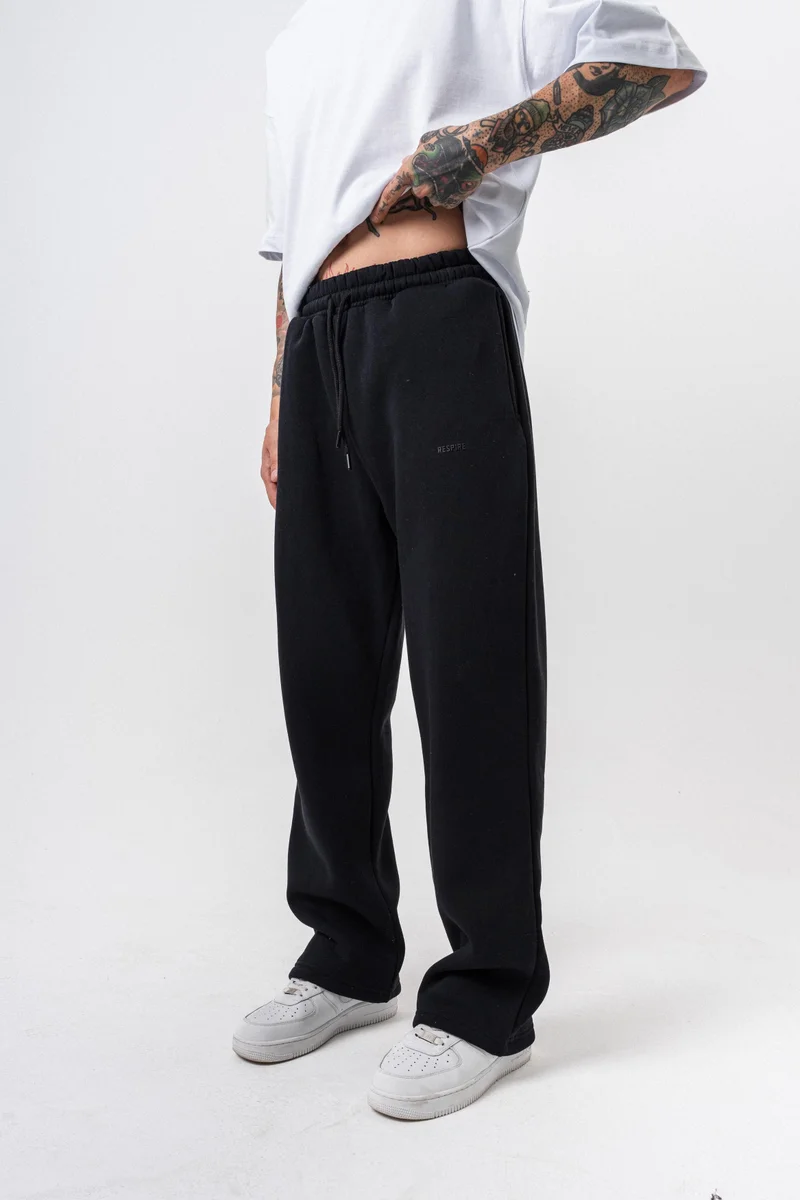 RESPIRE Men's Respire Letter Detail Basic Baggy Sweatpants Navy Blue