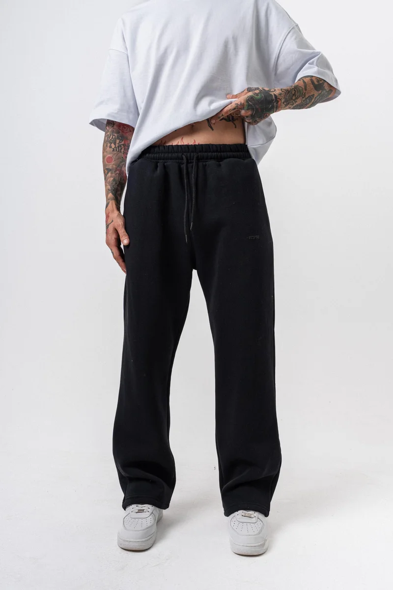 RESPIRE Men's Respire Letter Detail Basic Baggy Sweatpants Navy Blue