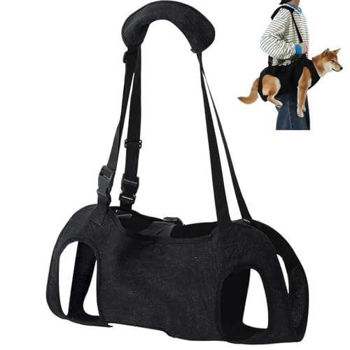Shinylin Dog Carry Sling Emergency Backpack Pet Legs Support and Rehabilitation Dog Lift Harness Adjustable Lifting Straps Carrier for Senior Dogs Joint Injuries Arthritis Hiking Skiing Black M - Image 1