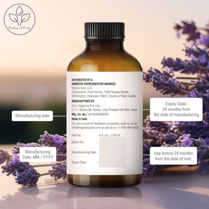 زيت اللافندر العطري للعلاج العطري والتدليك وأجهزة توزيع الروائح المنزلية 100 درجة علاجية من زيت اللافندر الطبيعي النقي، آمن على البشرة، متعدد الاستخدامات في أجهزة الترطيب، وصناعة الشموع، وتركيبة الصابون. - Image 5