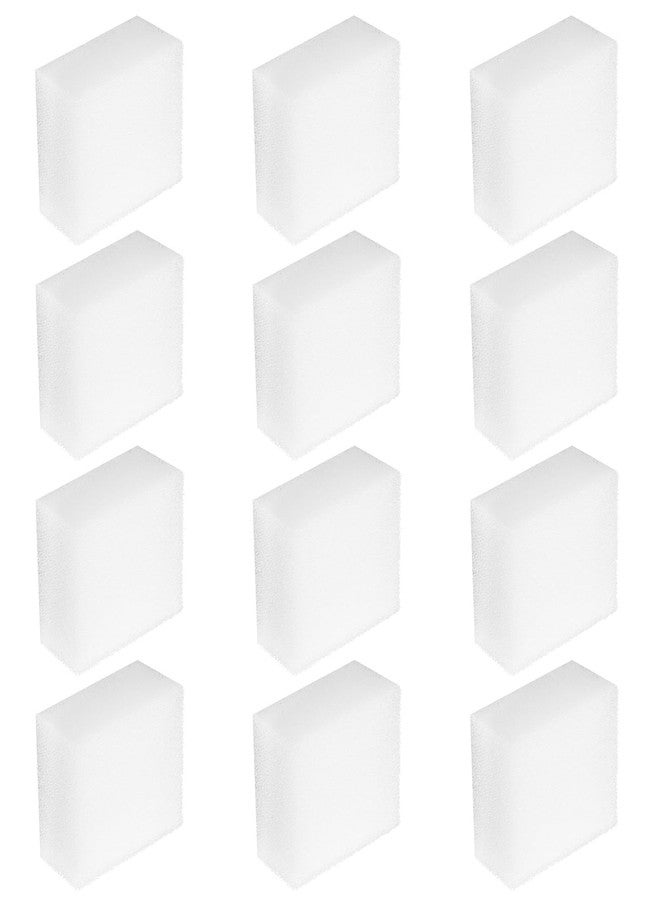 Alrhso 12 Pack Cat Fountain Filters Sponge Replacement Pet Fountain Pre-Filter Square Foam Sponges for 84oz/2.5L Cat Water Fountains, White - Image 1