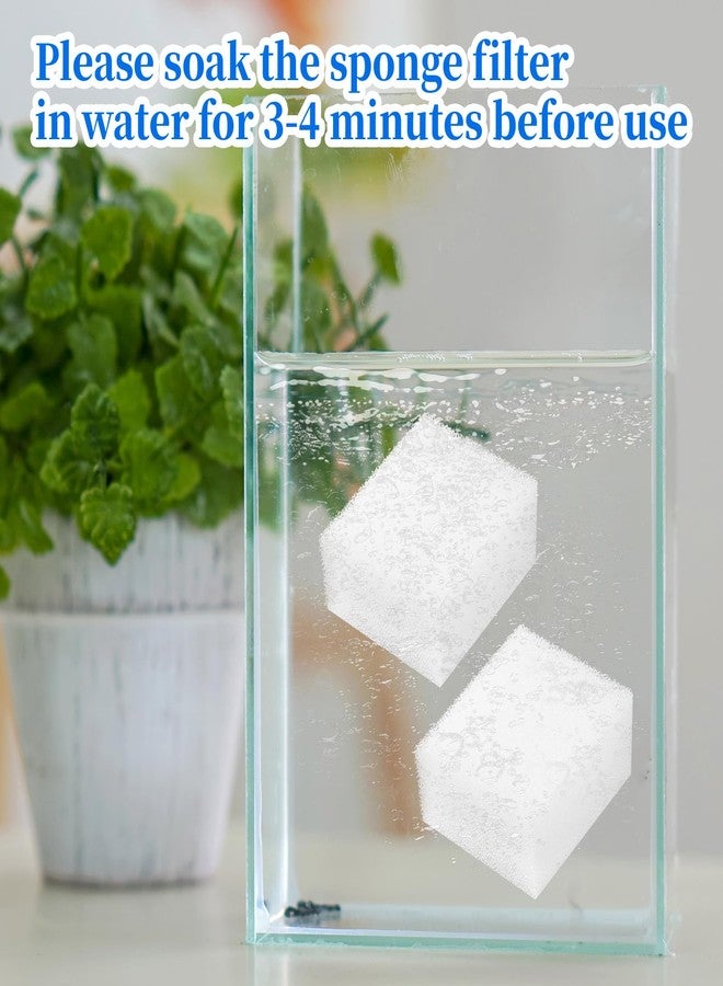 Alrhso 12 Pack Cat Fountain Filters Sponge Replacement Pet Fountain Pre-Filter Square Foam Sponges for 84oz/2.5L Cat Water Fountains, White - Image 5