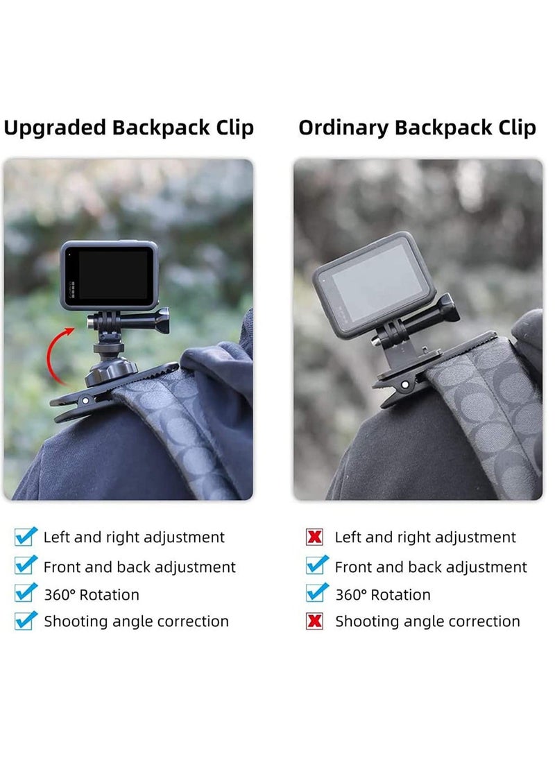 Y&D - Backpack Strap Mount Quick Clip 360 Degree Rotation Clamp Compatible with Hero 10 Black 9 8 7 6 5 4 DJI Osmo Action Most Cameras - Image 1