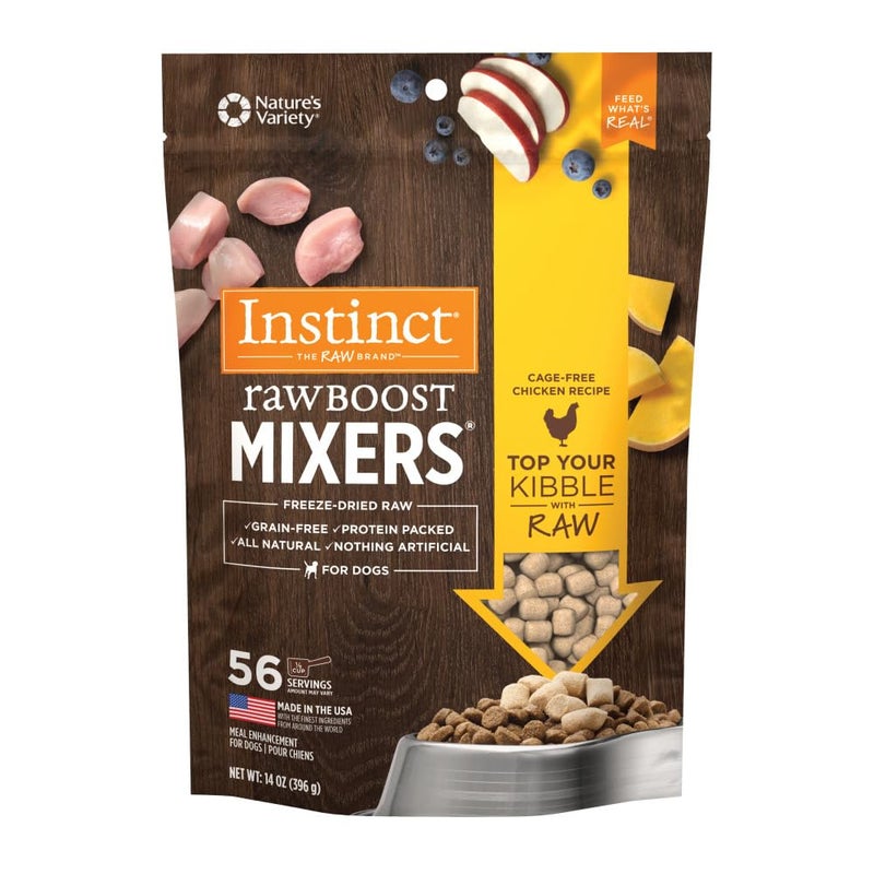 Instinct Raw Boost Mixers, Freeze Dried Dog Food Topper, Grain Free - Cage Free Chicken, 14 oz. Bag - Image 1