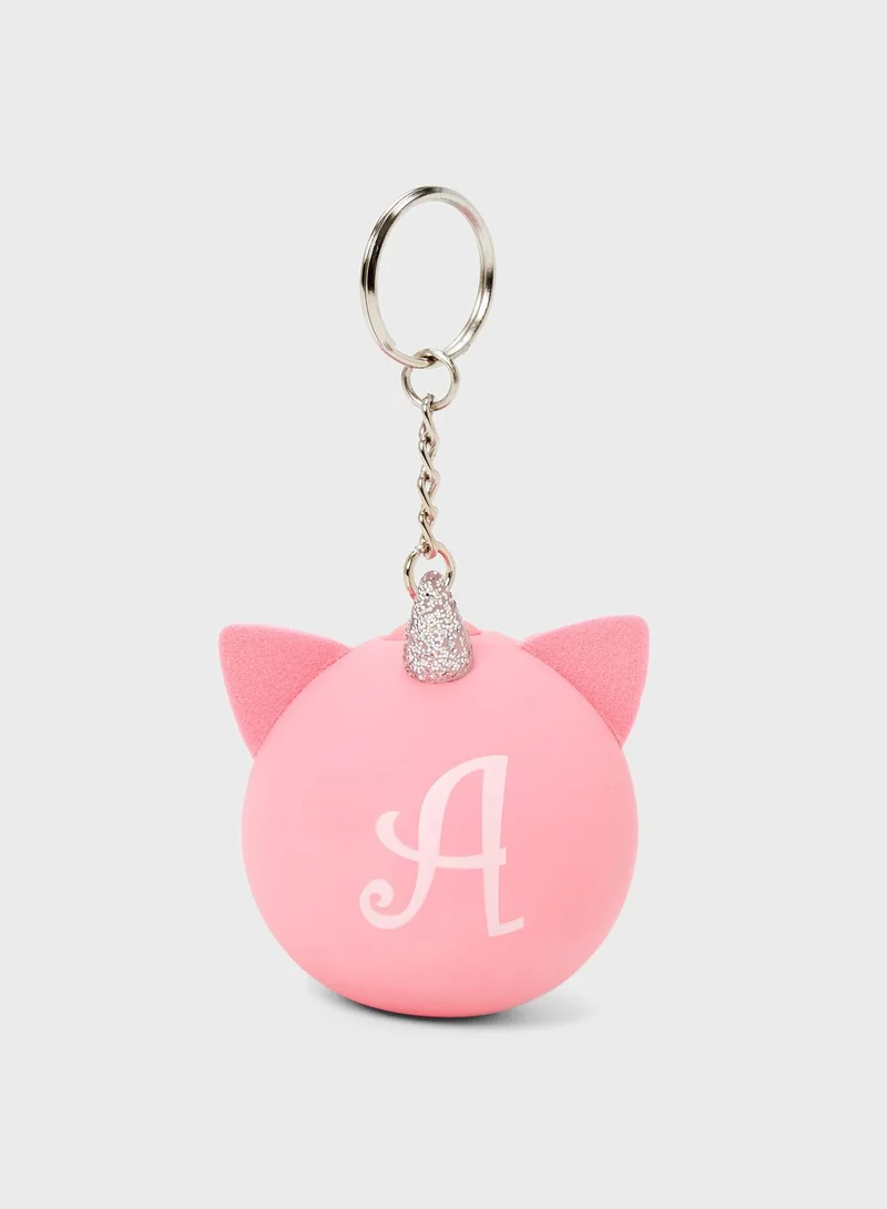 Claires Pink Initials A Keychain