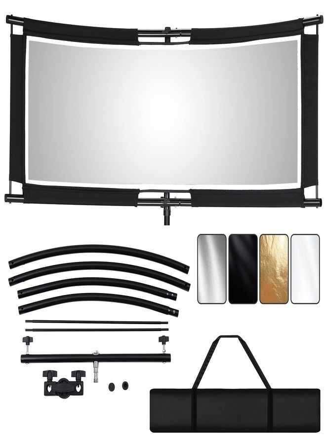 FOTOLS Clamshell Reflector/Light Diffuser with Carrying Case, 40" x 20" (4 Colors in 1) Arclight Curved Lighting Diffuser for Photography, Portrait, Studio, Video, Photography, Black, - Image 1