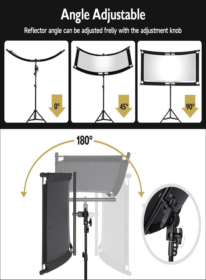 FOTOLS Clamshell Reflector/Light Diffuser with Carrying Case, 40" x 20" (4 Colors in 1) Arclight Curved Lighting Diffuser for Photography, Portrait, Studio, Video, Photography, Black, - Image 4