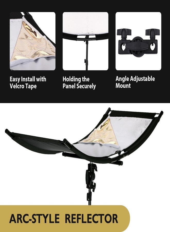 FOTOLS Clamshell Reflector/Light Diffuser with Carrying Case, 40" x 20" (4 Colors in 1) Arclight Curved Lighting Diffuser for Photography, Portrait, Studio, Video, Photography, Black, - Image 3