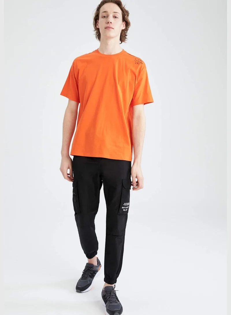 DeFacto Oversize Fit Short Sleeve Back Slogan Print T-Shirt