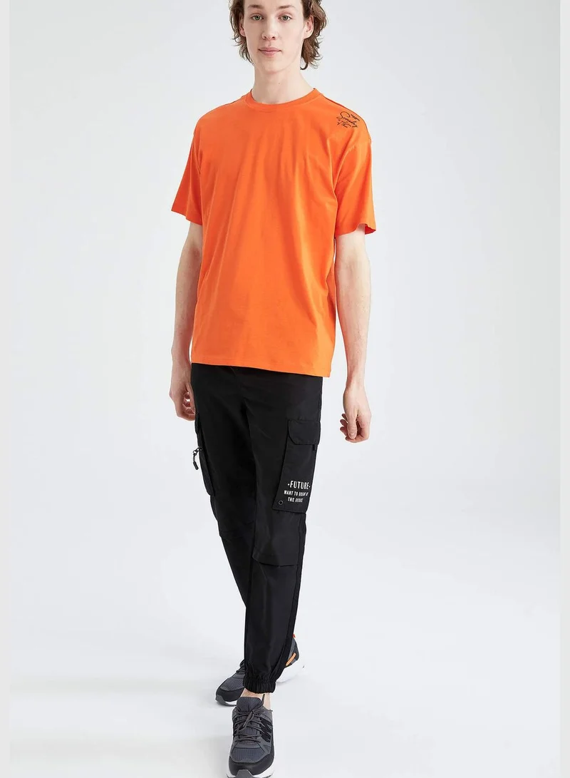 DeFacto Oversize Fit Short Sleeve Back Slogan Print T-Shirt