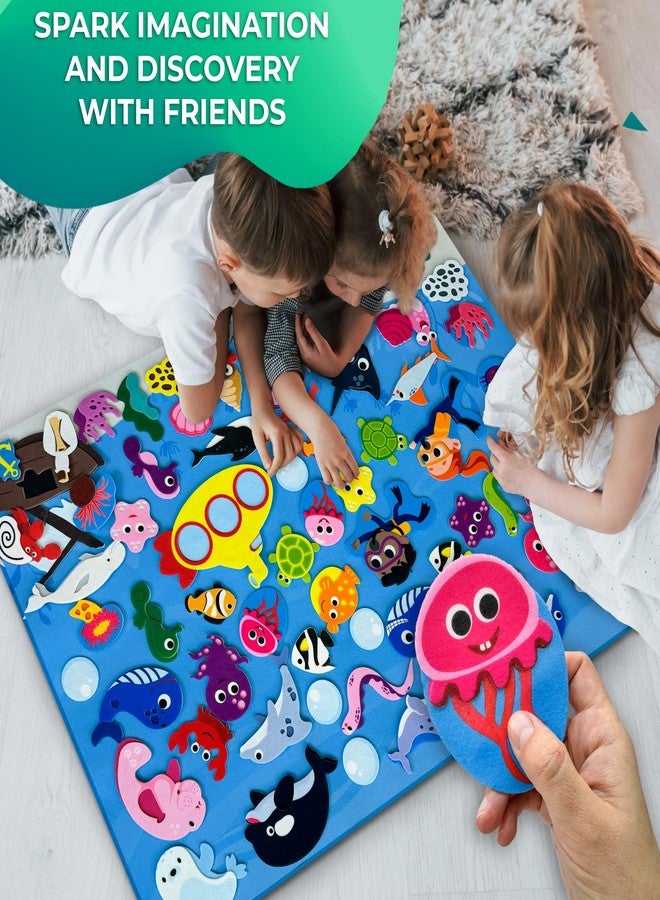 QUOKKA Ocean Felt Board for Toddlers - 70 PCS Double-Thick Felt Board Story Set with Large 41x30 Inch Durable Wall Activity Boards - Ideal for Storytelling Indoor Toddler Activities and Classroom - Image 4