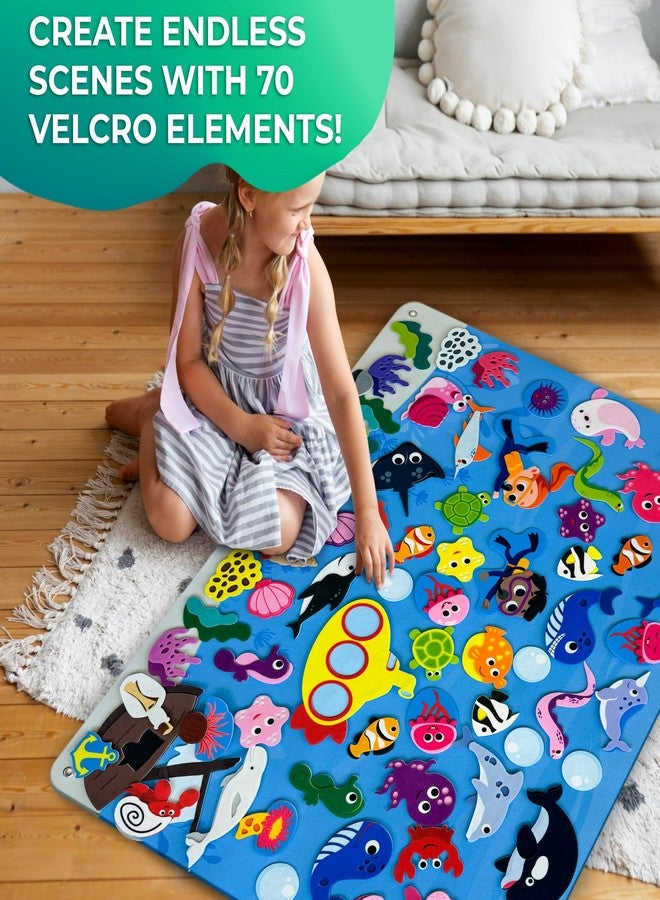 QUOKKA Ocean Felt Board for Toddlers - 70 PCS Double-Thick Felt Board Story Set with Large 41x30 Inch Durable Wall Activity Boards - Ideal for Storytelling Indoor Toddler Activities and Classroom - Image 3