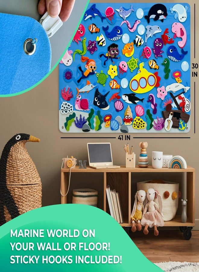 QUOKKA Ocean Felt Board for Toddlers - 70 PCS Double-Thick Felt Board Story Set with Large 41x30 Inch Durable Wall Activity Boards - Ideal for Storytelling Indoor Toddler Activities and Classroom - Image 5
