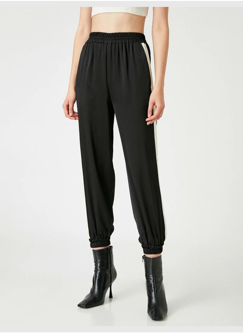 KOTON Elastic Leg Trousers Banded Detail