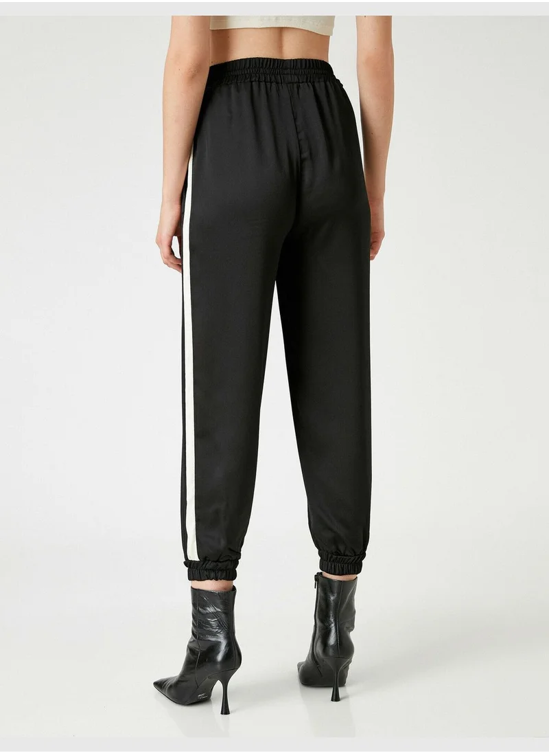 KOTON Elastic Leg Trousers Banded Detail