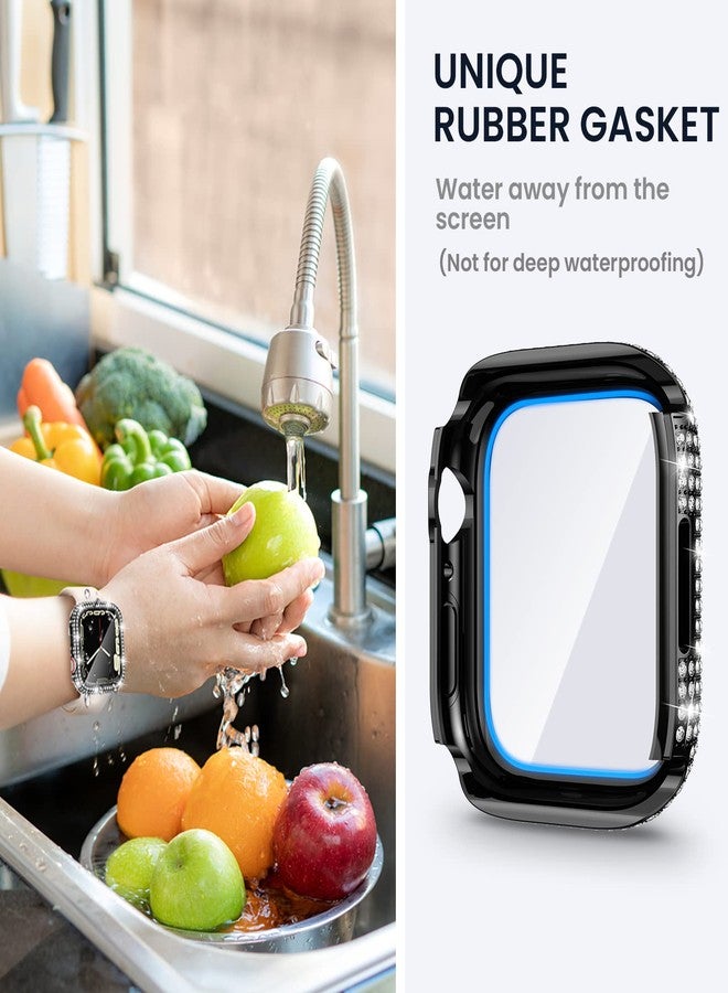 Tensea [2 in 1 for Waterproof Apple Watch Screen Protector Case Series 9 8 7 45mm Accessories, iWatch Hard Diamond Front and Back Bumper Case with Tempered Glass Film, Bling Face Cover Women, 45 mm - Image 4