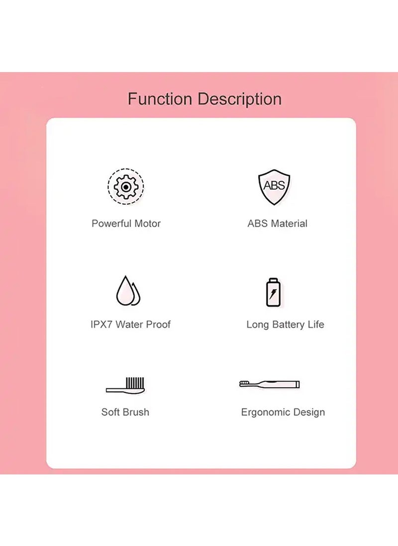Generic USB Rechargeable Children's Electric Toothbrush with 8 Brush Heads Soft Bristles 360° Cleaning IPX7 Waterproof  - Image 2