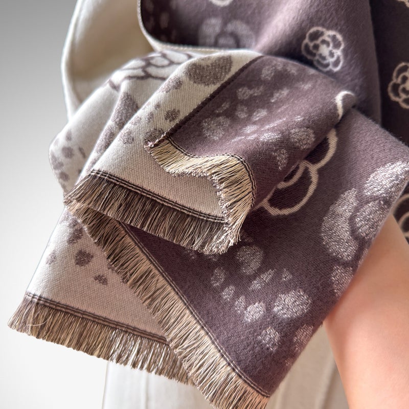2025 New Fashion Export Simple Scarf Autumn and Winter New Imitation Cashmere Flower Pattern Versatile Scarf Shawl - Image 4
