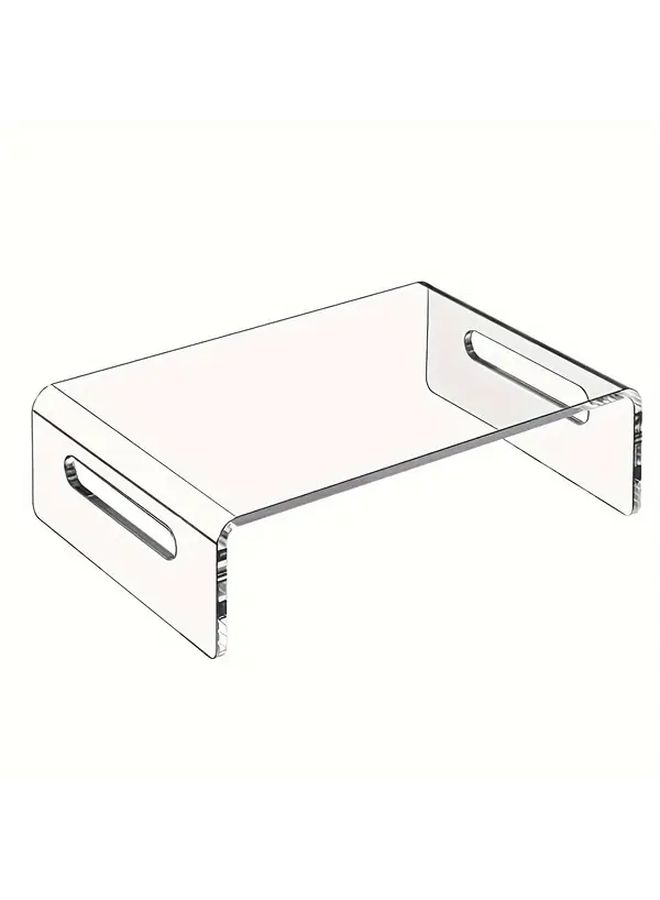 Black Acrylic Monitor Stand Riser Durable PMMA Desk Organizer Shelf for Computer Laptop Printer - Image 3