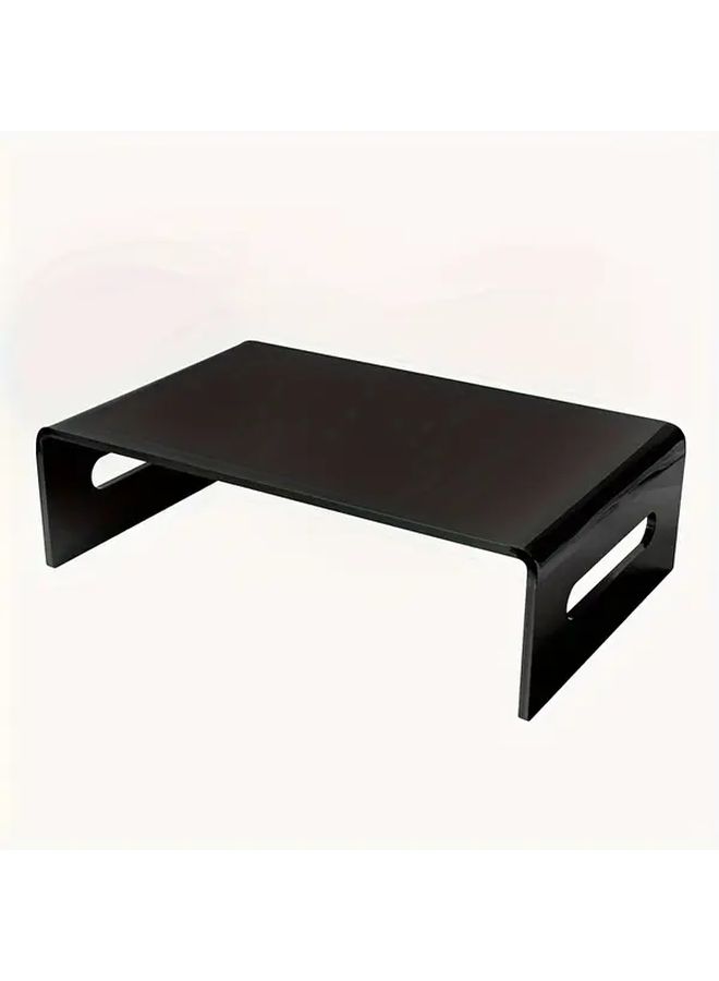 Black Acrylic Monitor Stand Riser Durable PMMA Desk Organizer Shelf for Computer Laptop Printer - Image 1