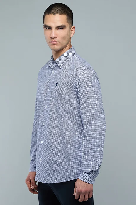 أر أند بي Solid Shirt with Classic Collar and Long Sleeves