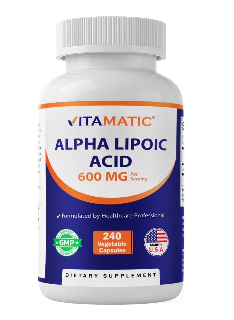 Vitamatic Alpha Lipoic Acid 240 Vegetable Capsules (300 mg per Capsule)