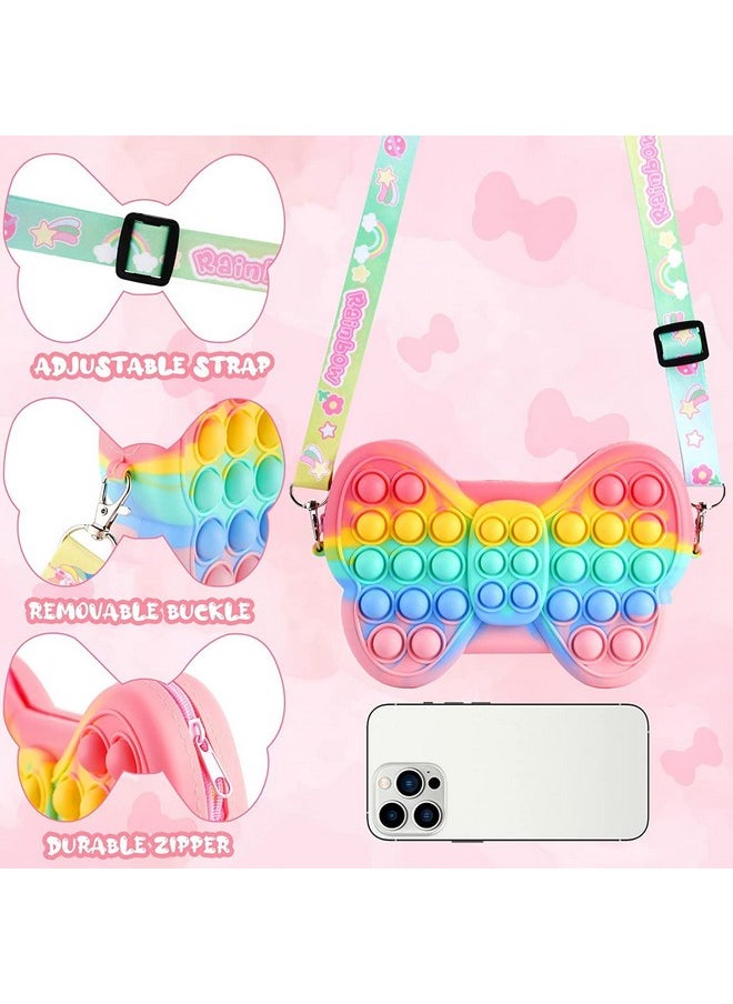 Party Propz Party Propz Pop It Toys for Kids- Combo of 4 Pcs | Return Gifts for Kids | Pop It Keychain and Popit Pouch for Girls | Fidget Toys for Kids | Rainbow Butterfly pop it bracelet for kids | Pop It Key Ring  - Image 3