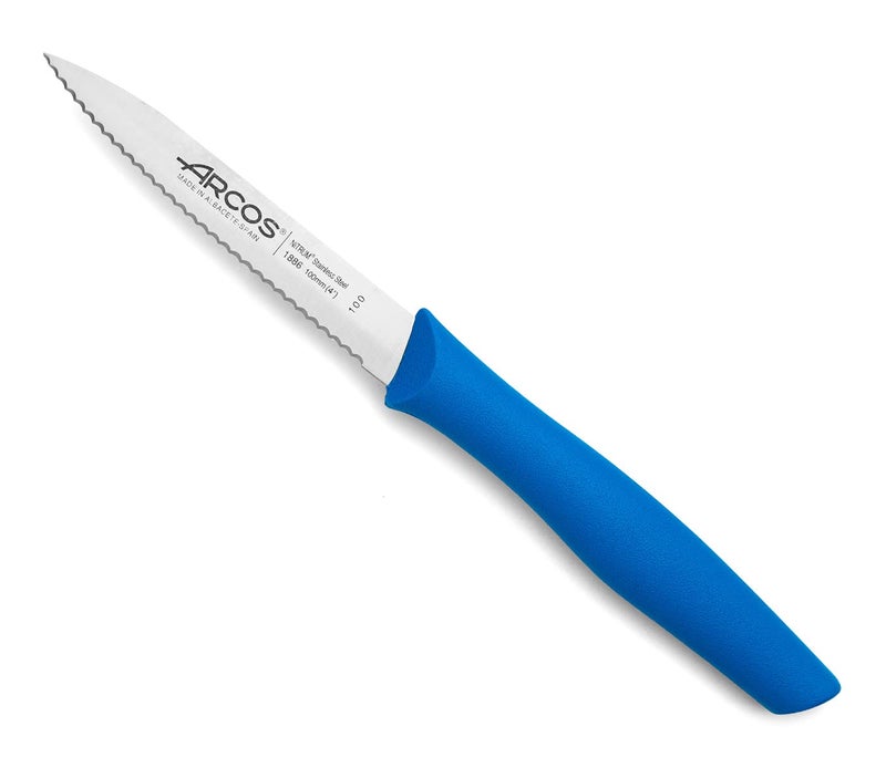 Arcos NOVA Series 100 MM Serrated Blue Colour PARING Knife - Image 1