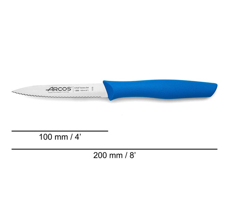 Arcos NOVA Series 100 MM Serrated Blue Colour PARING Knife - Image 2