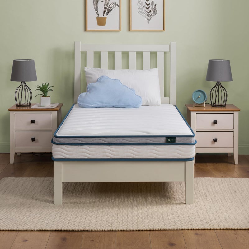 ZINUS 6 Inch Spring Sensation Hybrid Mattress New Version Medium Firm Feel Fiberglass Free Youth and Guest Bedroom Mattress in A Box Twin