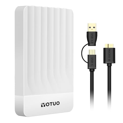 YOTUO Portable External Hard Drive Storage Expansion Mobile HDD USB 3.0 for PC, Mac, Desktop, Laptop, PS4, PS5, Xbox One X/S, Xbox 360, Xbox Series X/S, Office & Game (White, 500GB) - Image 1
