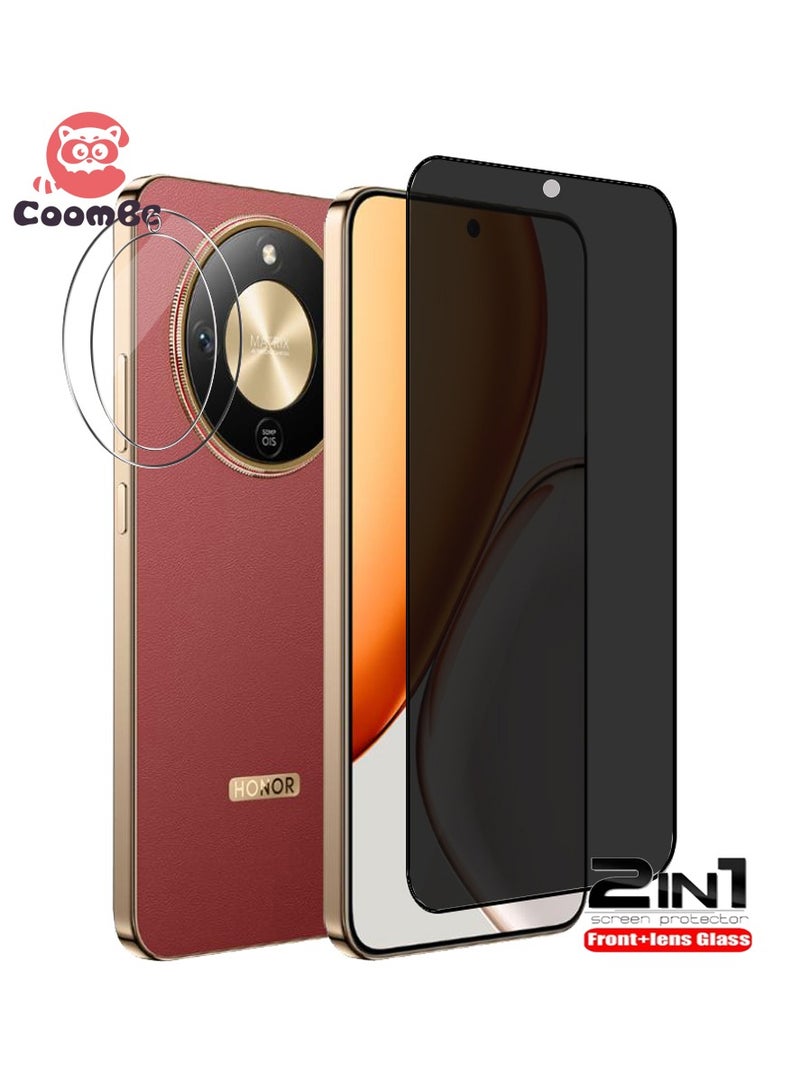 كومبي واقي شاشة 2 في 1 لهاتف Honor X9d 5G مع غشاء عدسة الكاميرا، زجاج مقسّى مضاد للتجسس، غشاء واقي شاشة مضاد للخدش - Image 1