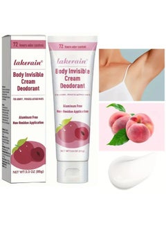 lakerain 85g Body Invisible Cream Deodorant 72H Whole Body Odour Control Deodorant for Armpit Privates and Other Parts No Residue and Aluminum Free All Day Freshness Scented Skin Safe  - Image 1