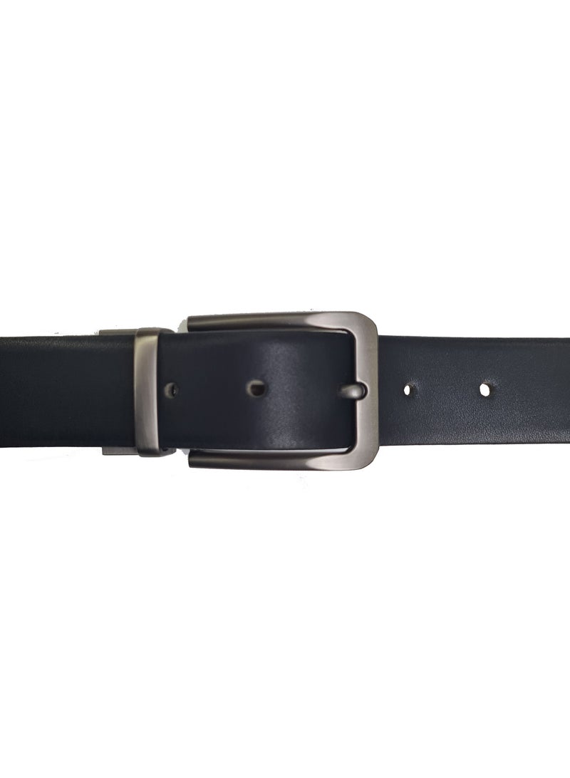 جينيون حزام جلد مزدوج الوجهين كاجوال بطول قابل للتعديل - Image 2