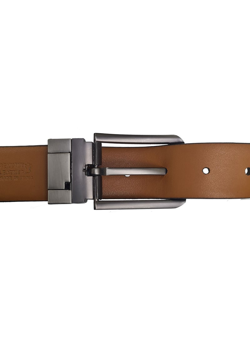 جينيون حزام جلد مزدوج الوجهين كاجوال بطول قابل للتعديل - Image 3