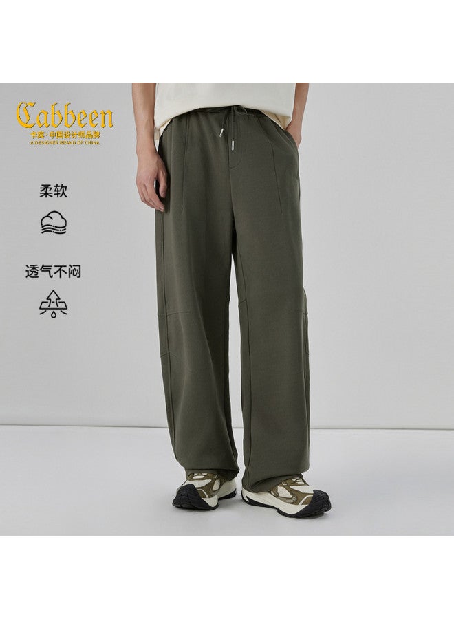 Cabbeen Curved Blade Pants Design 2026 Spring Thick And Stiff Pure Cotton Casual Pants - Image 2